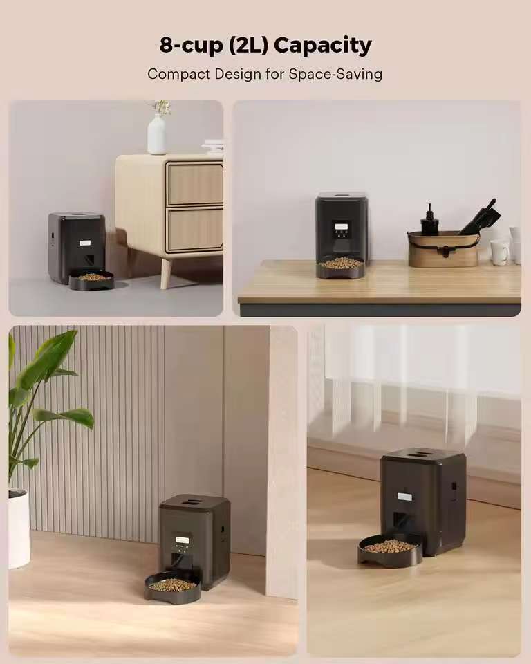 Automatic cat feeder, pet button smart WiFi video food coarse grain machine remote control automatic cat and dog dry food feeder