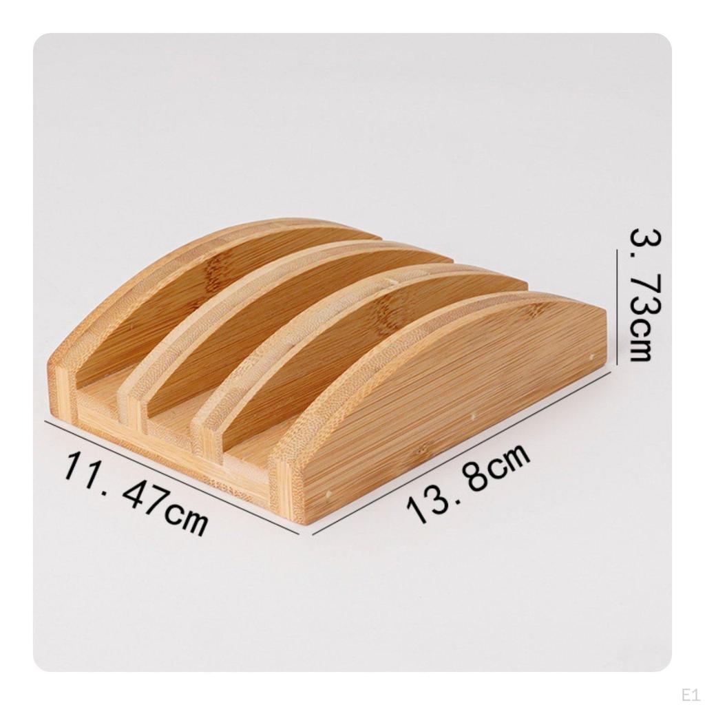 Bamboo Cutting Board Holder MultiFunctional Slotted Kitchen Stand SpaceSaving Wooden Plate Rack for