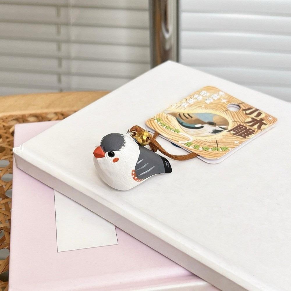 

Cartoon Wood Carving Keychain Cute Brids Key Ring Adorable Wooden Bird Pendant Bag Hanging Style 5