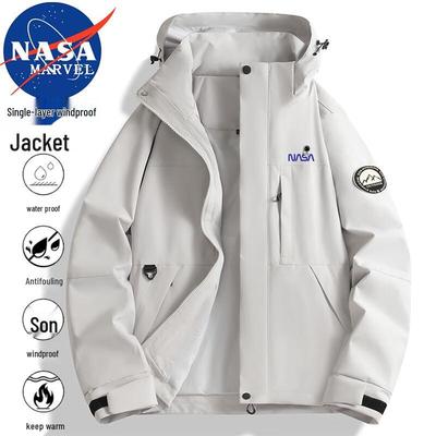 NASA MARVEL Męska Kurtka Wiatrówka Outdoor z Kapturem