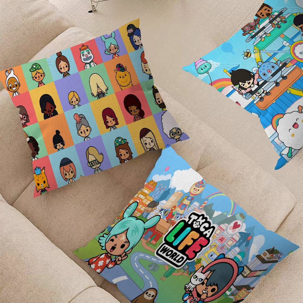 Toca Boca Toca Life World Pernă Pernă Anime Pernă pentru Canapea Pat Pernă de Cap Huse Pernă Huse Perne 45x45 cm Modă