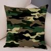 Nordic Style Military Green Camouflage Cushion Cover Decor Geometric Pillowcase Soft Plush Pillow Case for Sofa Home Car ,(1)