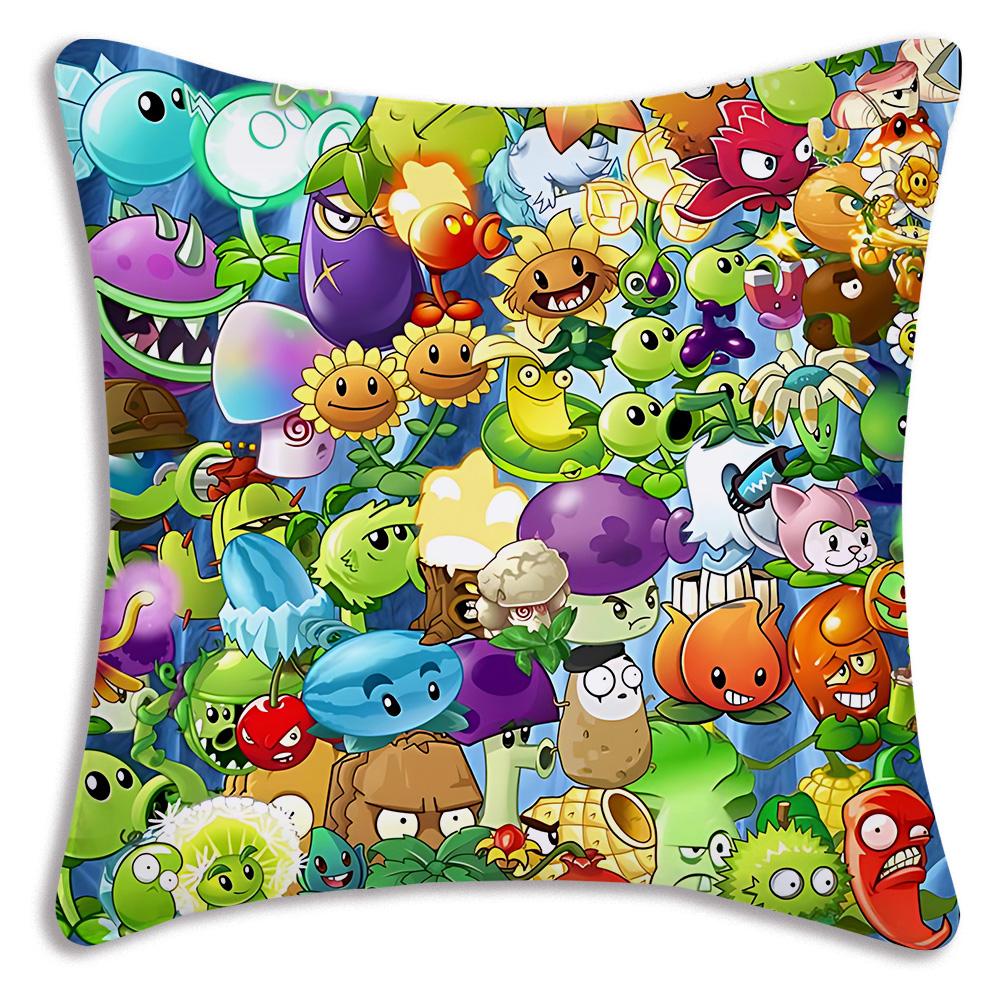 Game For Plantss Vs. Z-Zombies Pillow Covers Cartoon Sofa Decorative Home Double-sided Printing Short Plush Cute Cushion Cover