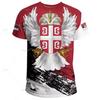 3D Printed Loose Summer New Serbia Men's Casual T-shirt Serbia Logo National Emblem