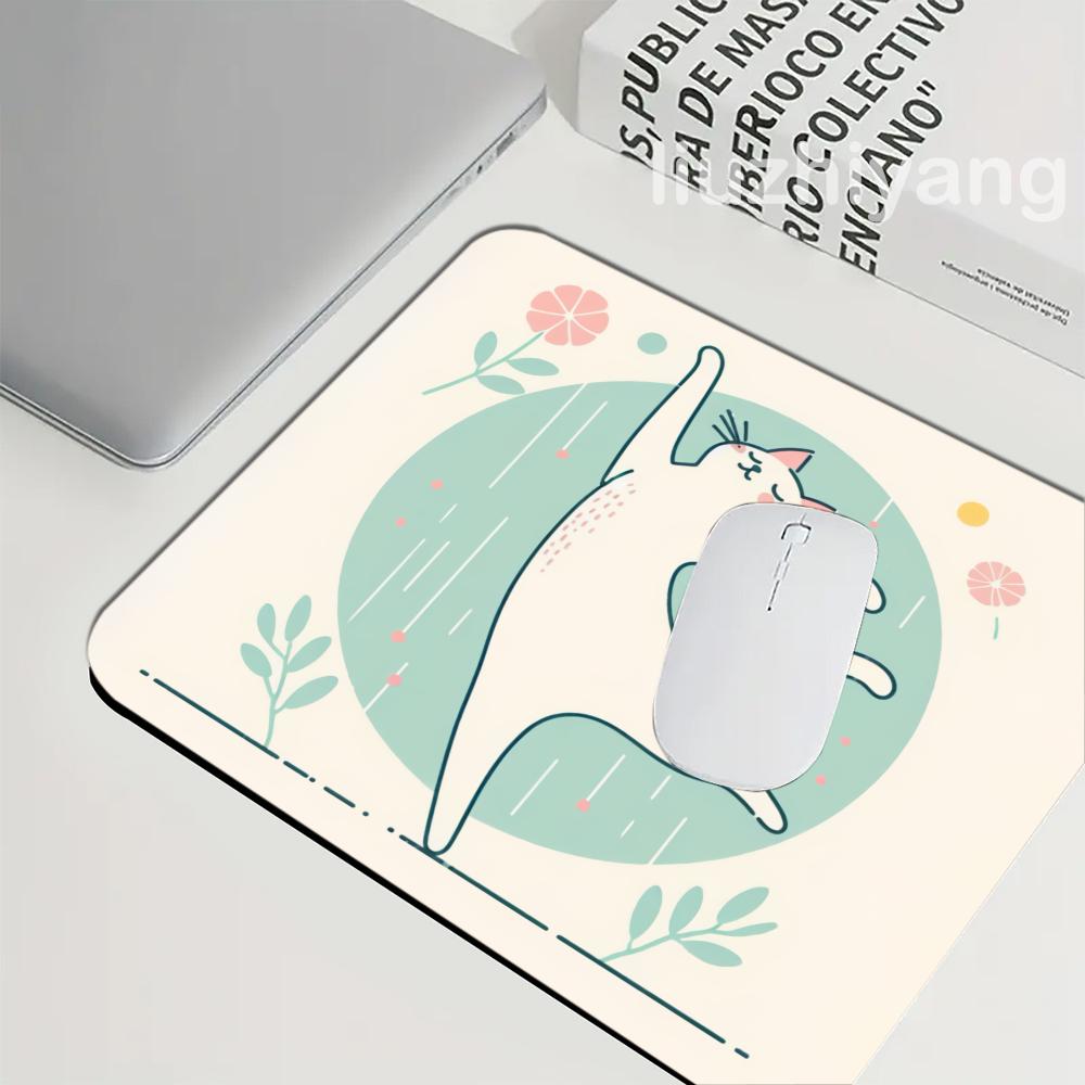 Tanzende Katze Mauspads 40x45 Großes Quadratisches Computer Büro Spiel Schreibtischunterlagen Gummi Anti-Rutsch-Mauspads 22x18 Kleine Dekor Schreibtischunterlagen