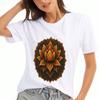 Lotus Mandala Wounisex Baumwoll T-Shirt, Premium Baumwollqualität Druck, Langlebig, Lässige Mode, Detaillierte Lotusblumen Grafik, Elegant Und Stilvoll, Hoch