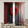2pc,  Happy Valentine's Day Curtains Romantic Valentine's Day Balloon Machine Washable Polyester,Without Electricity Birthday