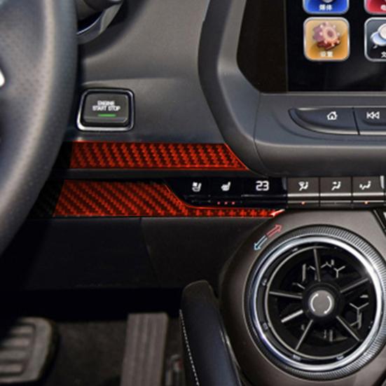 

5 шт./компл. отделка панели, простая установка, самоклеящаяся панель из углеродного волокна, красная, для стайлинга автомобиля, панель приборной панели