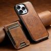 Faux Leather Phone Case Wireless Charging Magnet Card Holder Stand for IPhone 17 Pro Max 16 Plus 15 14 13 12