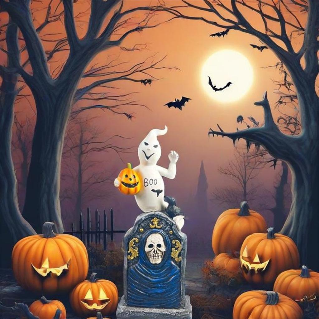 Halloween Pumpkin Haunted House Decorations Resin Props Ornaments Desktop Atmosphere Layout Creative Decorative Ornaments