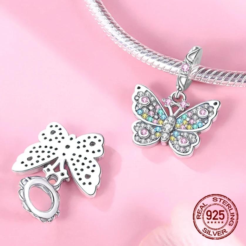 Copper Classic Purple Heart Shape Dragon Pegasus Butterfly Charms Beads Fit 3Mm Original Bracelet Diy Jewelry Gift