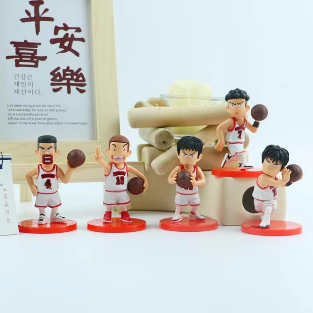 Basketball Q Edition Five Piece Set Sakuragi Hanamichi Ryukawa Maple Shobei Basketball Team Doll Handmade Ornament Decoration