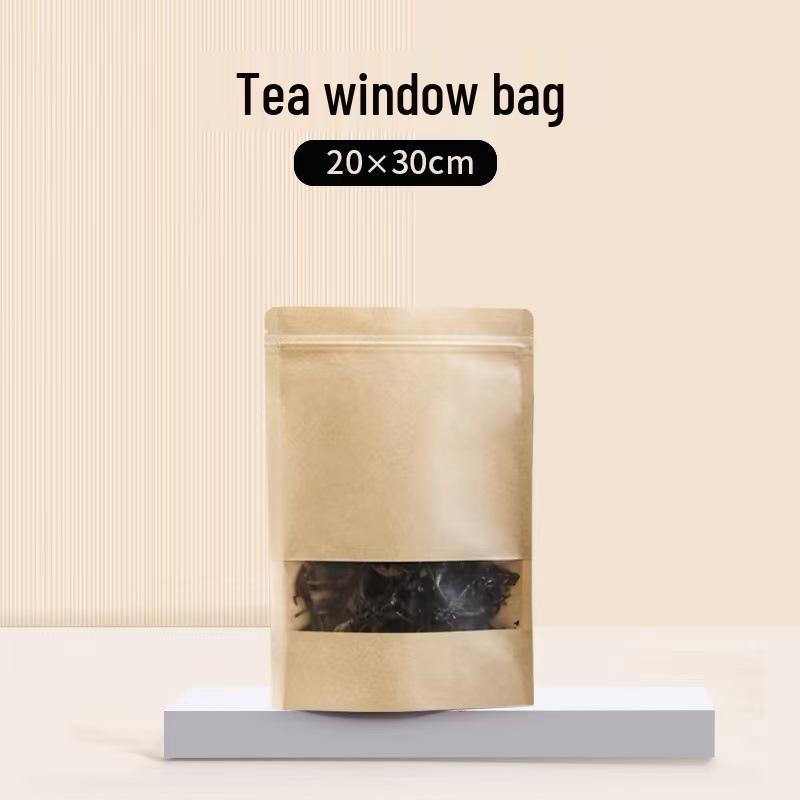 Self-Sealing Kraft Paper Bags for Tea and Snacks - Available in Small and Large Sizes for Green and Black Tea.
