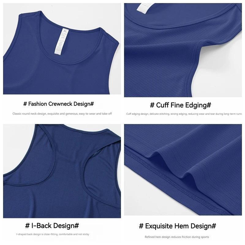 (55-100KG) Men's Breathable Quick Dry Running Sports T-shaped Tank Tops