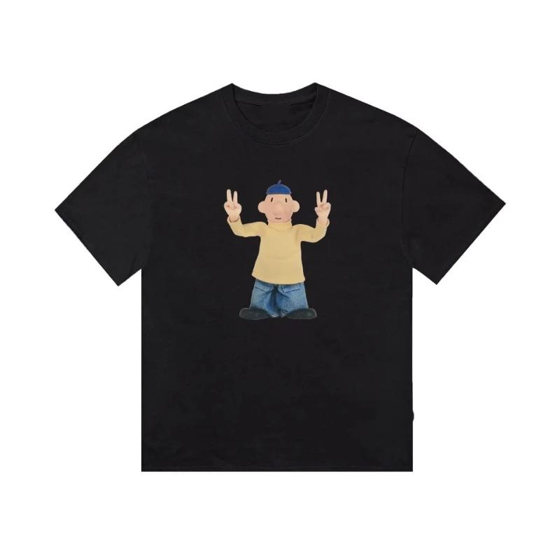 2026 Fun Cartoon Character Print Pattern T-shirt Fashion Trend Short Sleeve Crew Neck Casual Loose Street Wear Unisex Sports