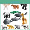 Mini Assembly Building Blocks Model Crocodile Shark Orangutan Decoration Blocks For Children Plastic Material