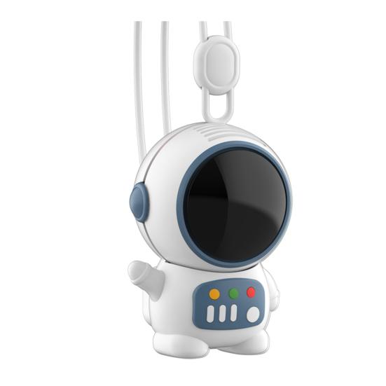 Portable Mini Handheld Fan Astronaut Shaped USB Rechargeable Cooling Neck Fan with Lanyard 2 Speed Bladeless Personal Fan for Outdoor Office
