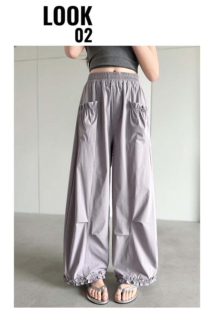 Girls' Summer Casual Pants, Thin Pants, 2026 New Style, Korean Version for Little Girls, Black Fungus Edge Cropped Pants, Children's Summer Clothes
