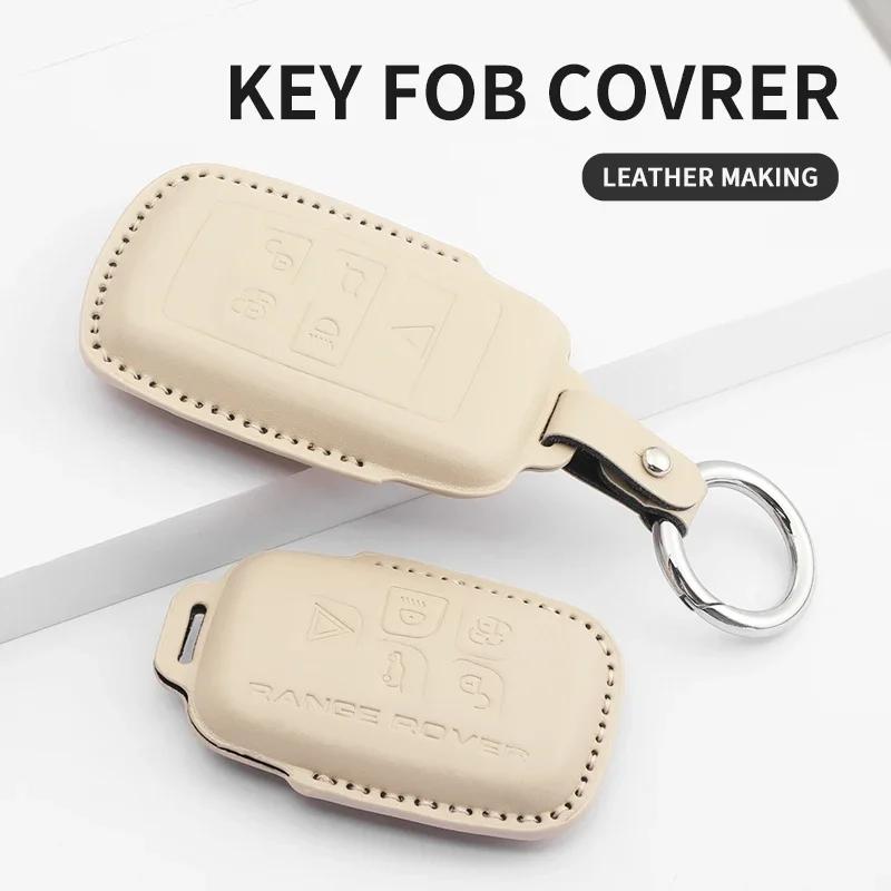 For Land For Jaguar Car Key Case Cover Shell Rover Range Rover Evoque Discovery Sport Velar Xe E-Pace Xf Accessories Pu Leather