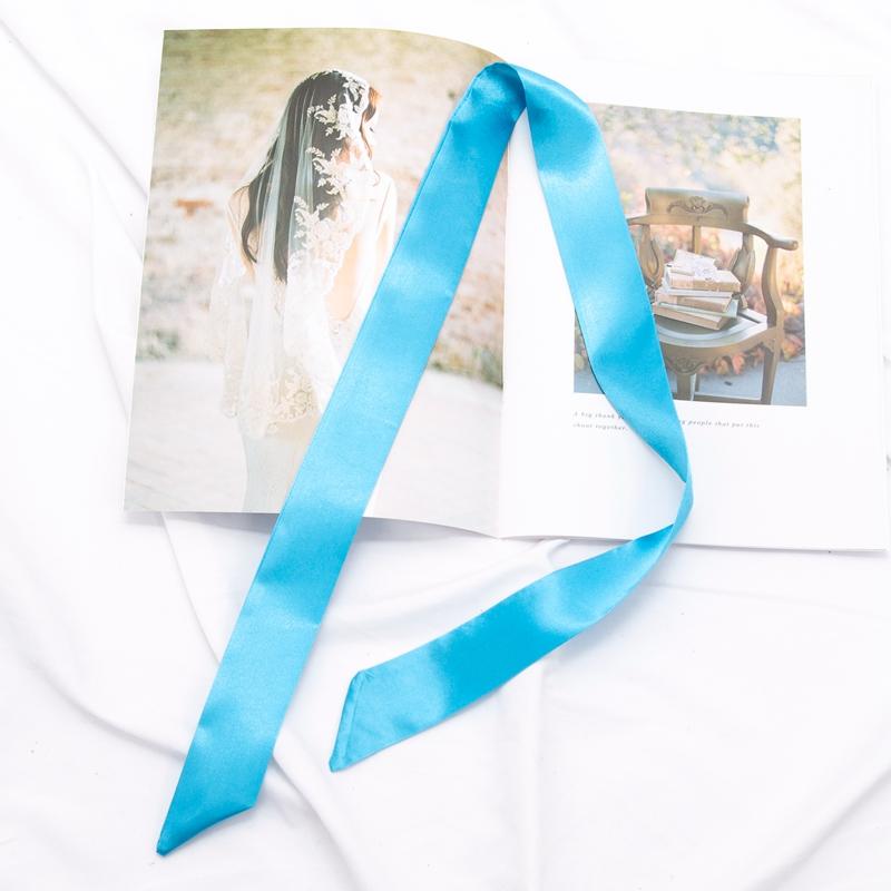 Neuer langer Taschenschal Damen Haarband Damen Accessoires Einfarbige schmale Schals Stirnband Satinband Krawatte Dekorative Taschenschals