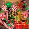 28/40Pcs Christmas Decoration Aluminum Foil Balloons Xmas Gifts 4D Inflatable Balloons Canes Candies Cute Xmas Party Ornaments