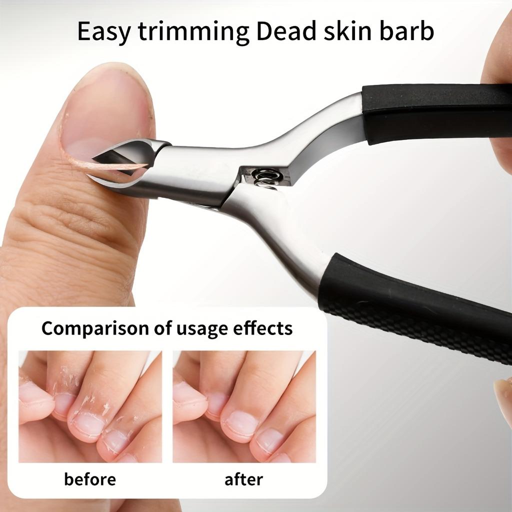 Manicure Silicone Cuticle Scissors ColorNon-slip Handle Cuticle Pliers Trim Nail Edges Barb Cuticle Scissors Manicure Silicone C