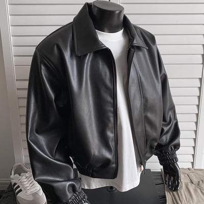 Herren Retro Leder Motorradjacke - Schwer, High-End, Frühling/Herbst Stil