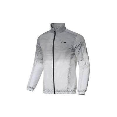 Li Ning Badminton Serie Lässige Sport Stehkragenjacke Herrenjacke Blume-Grau AFDQ721-3