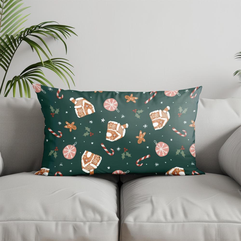 Home Decor Christmas Stars and Snowflakes Pillow Suitable For Sofa Bedroom Car Pillow Cover Cushion Rectangular Back Cushion