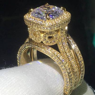 Huitan Luxury Women s/Set Ring Gorgeous Accessories Inlaid Brilliant CZ Fashion Chic Wedding Party Elegant Female Jewelry