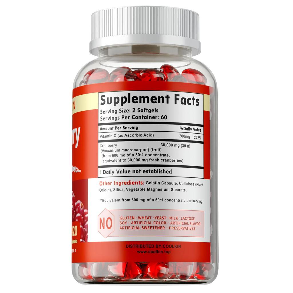 Hochwertiges Cranberry-Konzentrat, 30.000 mg pro Portion, unterstützt die Gesundheit von Harnwegen und Blase, leicht resorbierbar.