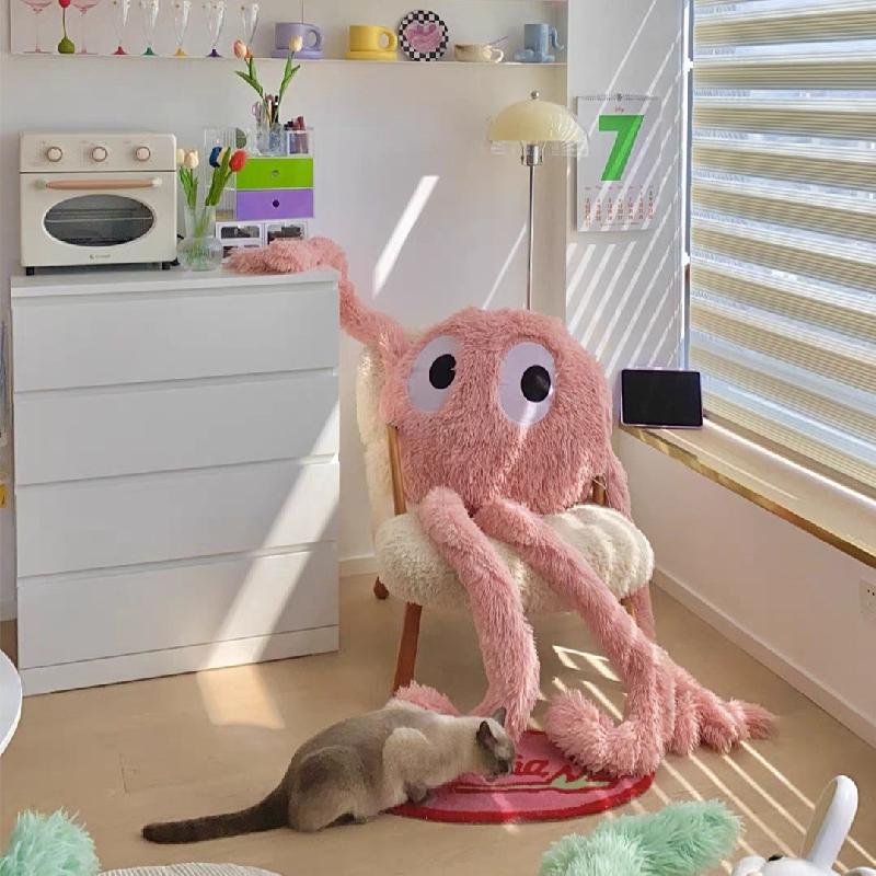 175cm Niedliches Schwarzes Brikett Oktopus Plüschtier Gefüllte Lange Beine Oktopus Puppe Plüschtier Kissen Kreatives Geschenk Kawaii Zimmerdekoration 175cm