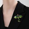 Retro Oil Drip Cartoon Dragon Shape Brooch Zodiac Personality Suit Coat Accessories Pin Jewelry