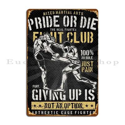 Fight Club Mma Cartello Metallico Club Bar Stampato Parete Soggiorno Poster in Latta Personalizzato