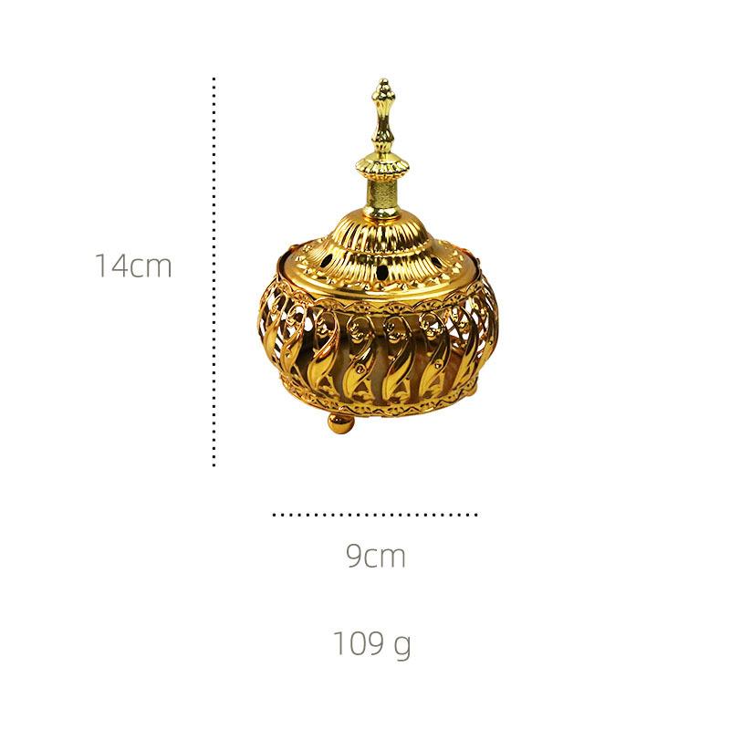 Incense Burner Luxury Golden Hollow Tower Burner Portable Sandalwood Incenser Holder Home Hotel Desk Ornament