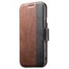 SUTENI Q-07 For iPhone 16 Case Magnetic Color Splicing Cowhide Texture Leather Cover