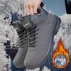 Men's Winter Snow Boots, Lace-Up Mid-Calf Design, Thick Plush Lining for Warmth and Comfort, Suitable for Cold Weather Sports and Casual Wear