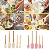 5Pcs Cream Cake Silicone Spatula Wooden Handle Baking Pastry Scraper Blenders Non-Stick Kitchen Dessert Baking Spatula Set