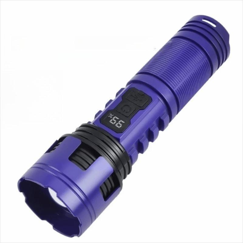 Portable Powerful LED Flashlight with Digital Display COB Side Light Long Range Lamp Zoom Torch Outdoor Lighting