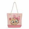 Cartoon animals print thick rope single-shoulder beach bag 7270 KTB