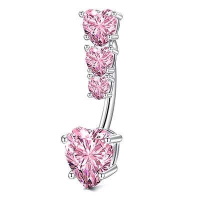 Zirkon Herzförmiger Nabelring Ornament Bauchnabelpiercing Langhantelanhänger für Frauen Körperschmuck Strand Bauchnabelringe