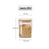 Square Glass Kitchen Storage Jar with Lid, Moisture-Proof Tea and Grain Container, Transparent
