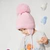 Winter Warm Knitted Baby Hats For Girls Pom Pom Kid Toddler Boys Beanies Cap With Fleece Lining