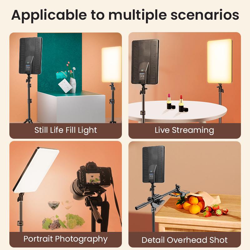 LED Video Light Panel Photo Studio Kits 3200K-5700K Softer Lighting for Tiktok Studio Outdoor Shooting Portraits Live YouTube