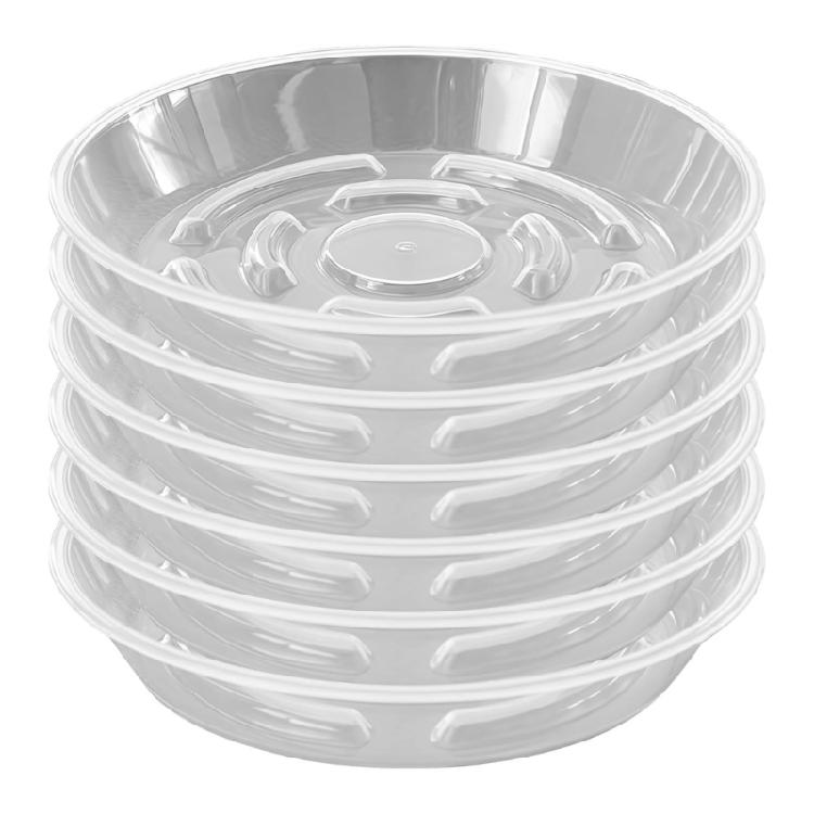 

Decorative Transparents Saucers Heavy Durability Plant Plate Water Catcher Stable Plastics Plant Saucers Tray 6 inches