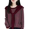 2025 Early Autumn Loose Striped Long Sleeve Wool Knitwear: Stylish Versatile Shawl