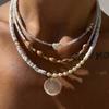 Shell Beaded Necklace Wholesale European and American Sweater Accessories Women's Multi-layer Stacked Wear Personalized Love Pearl Collarbone Chain