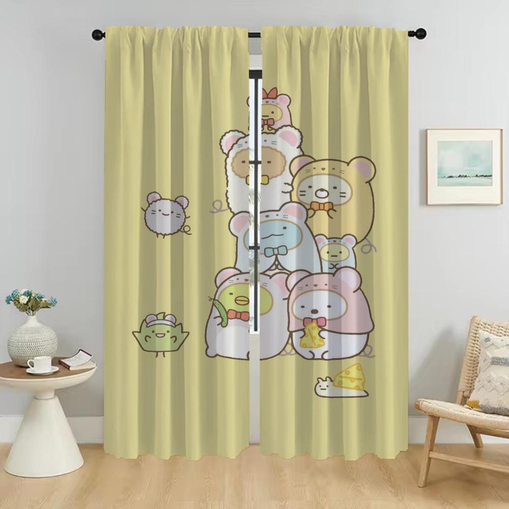 Sumikko Gurashi Curtains Child Room Blackout Curtain for Room 2 Panel Home Interior Curtains Shades Halloween Decoration Living