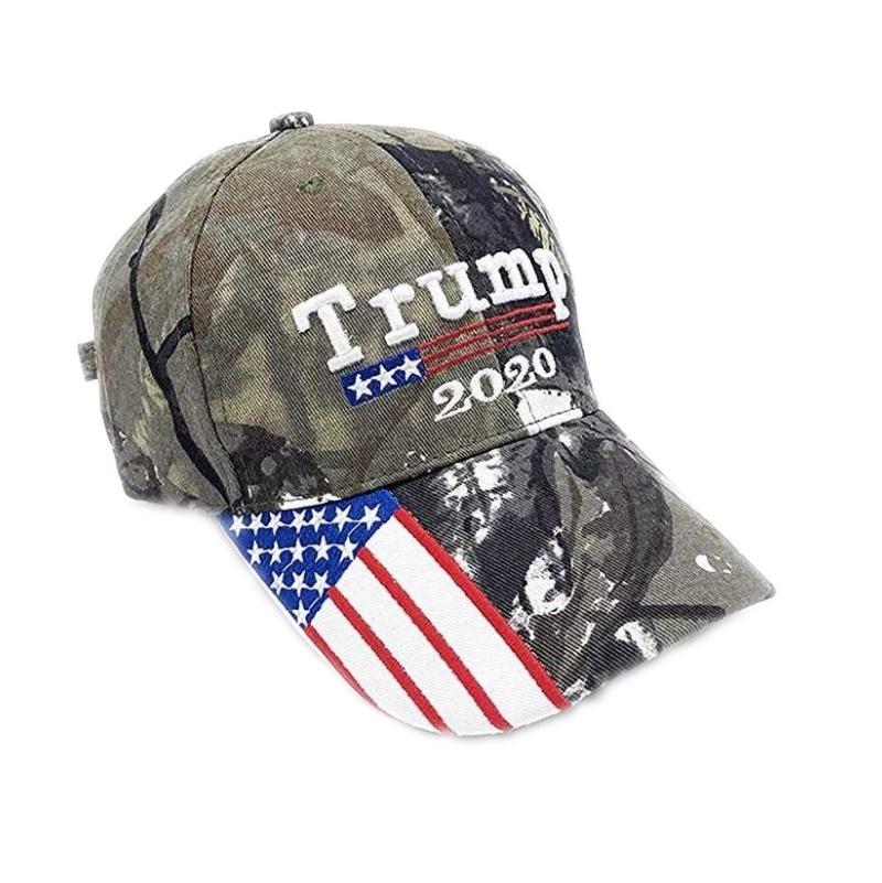 Trump Camo 2020 Hat Keep America Great Baseball Hat Embroidered Flag American
