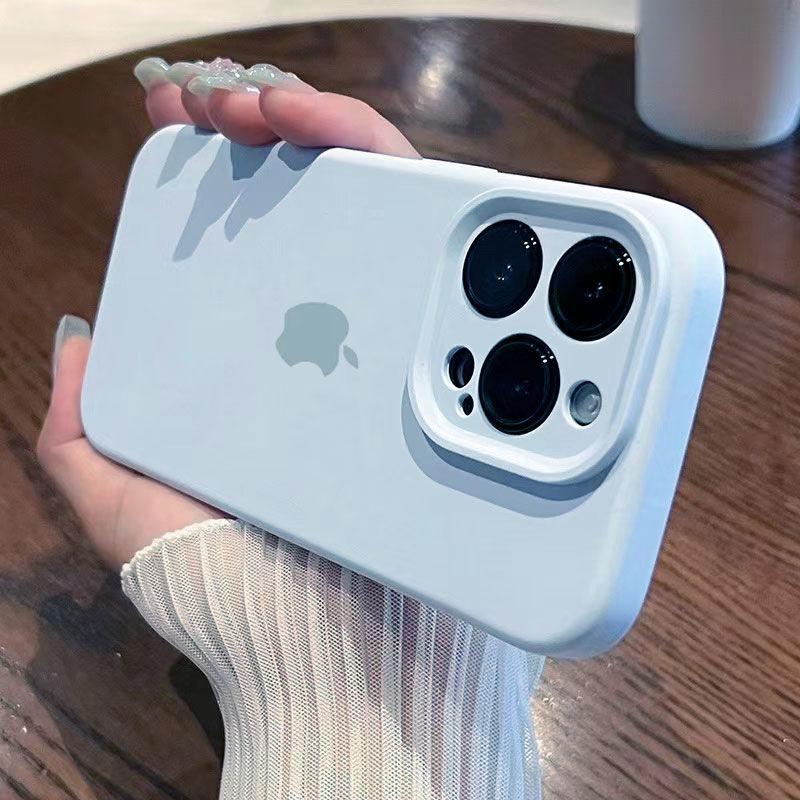 Custodia in silicone liquido puro per Apple iPhone 16 Pro Max - Custodia morbida in silicone antiurto semplice con copertura completa per iPhone 16/15/14/13/12/11/Pro/Plus/ProMax Apple 11Promax blu